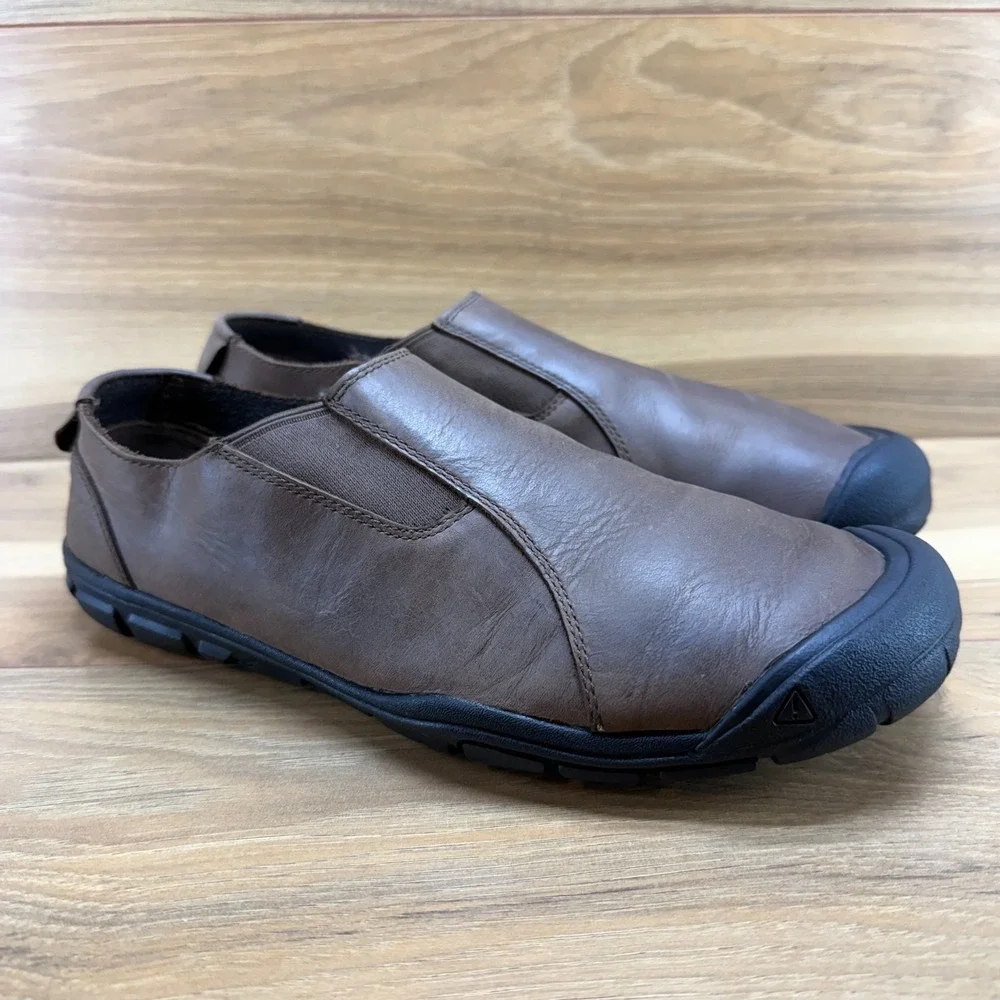 Keen Targhee CNX Barefoot Slip On Mens 10 Brown Leather Casual Trail Outdoor‎
